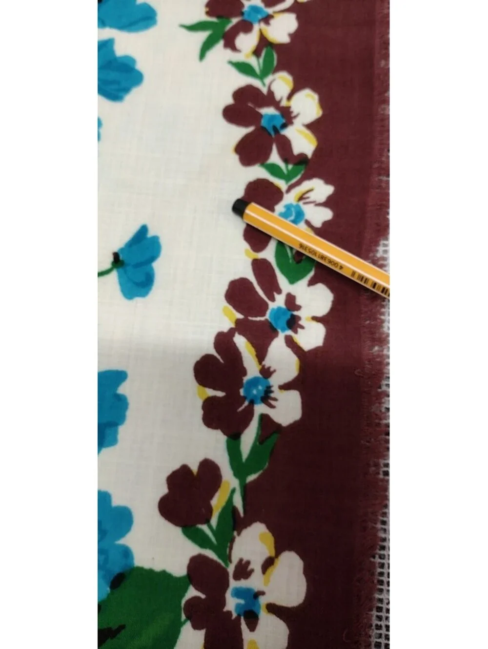 Vintage 40s Turquoise Roses Cowboy Scarf 1950s Unisex Rockabilly Brown Rayon